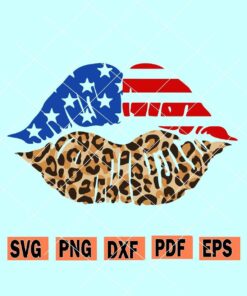 Patriotic lips svg