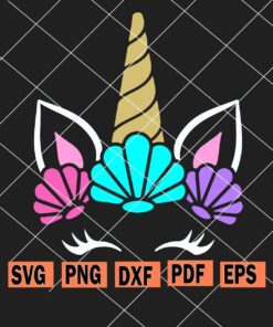 Sea Shell Unicorn Svg