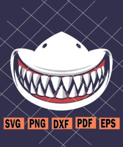 Shark teeth face mask svg