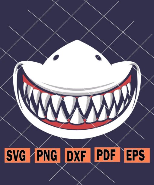 Shark teeth face mask svg