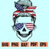 American Skull Mom Svg