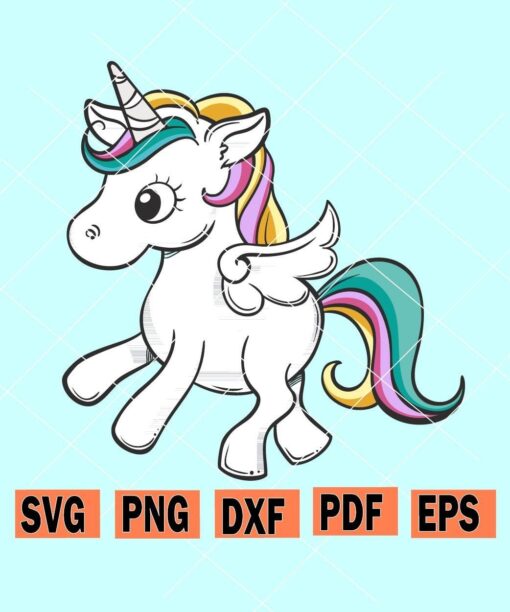 Unicorn with wings svg