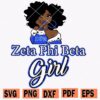 Cute Afro Girl Zeta Phi Beta Sorority svg