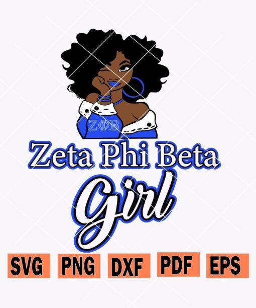 Cute Afro Girl Zeta Phi Beta Sorority svg
