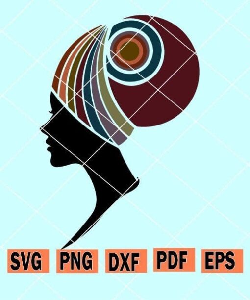 African american black woman headwrap svg