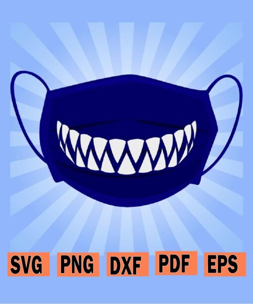 Face Mask with Fangs svg