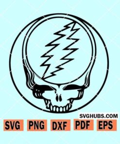 Grateful Dead Stealie Outline with Bolt svg