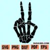 Skeleton peace sign SVG