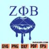 Zeta sorority girl blue lips SVG