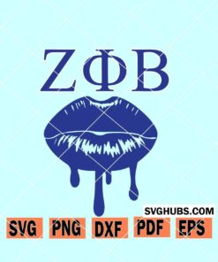 Zeta sorority girl blue lips SVG