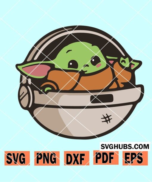 Baby Yoda on board SVG