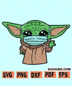 Baby Yoda face mask SVG