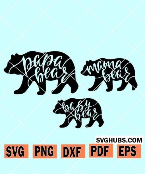 Bear family svg