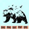 Bear and mountains svg