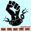 Raised chained fist SVG