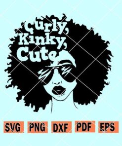 Curly kinky cute Afro woman SVG