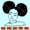 Black Girl with Afro Puffs svg
