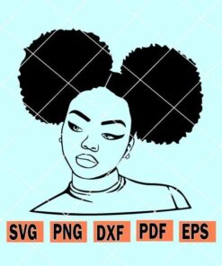 Black Girl with Afro Puffs svg