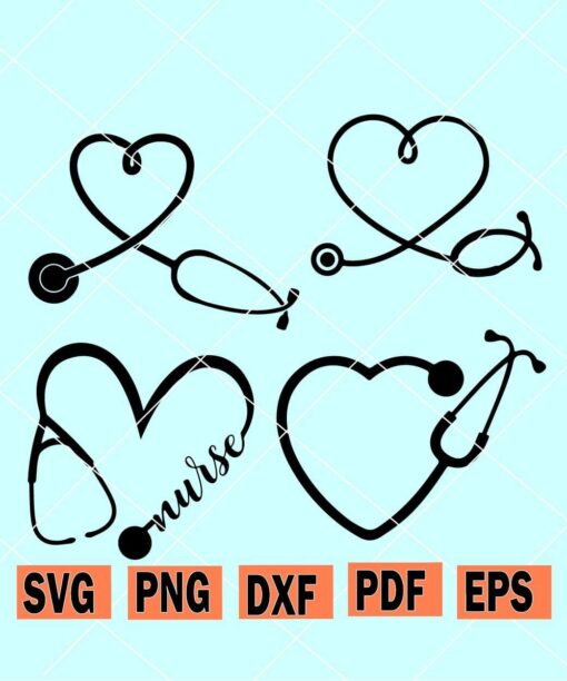 Heart stethoscope svg