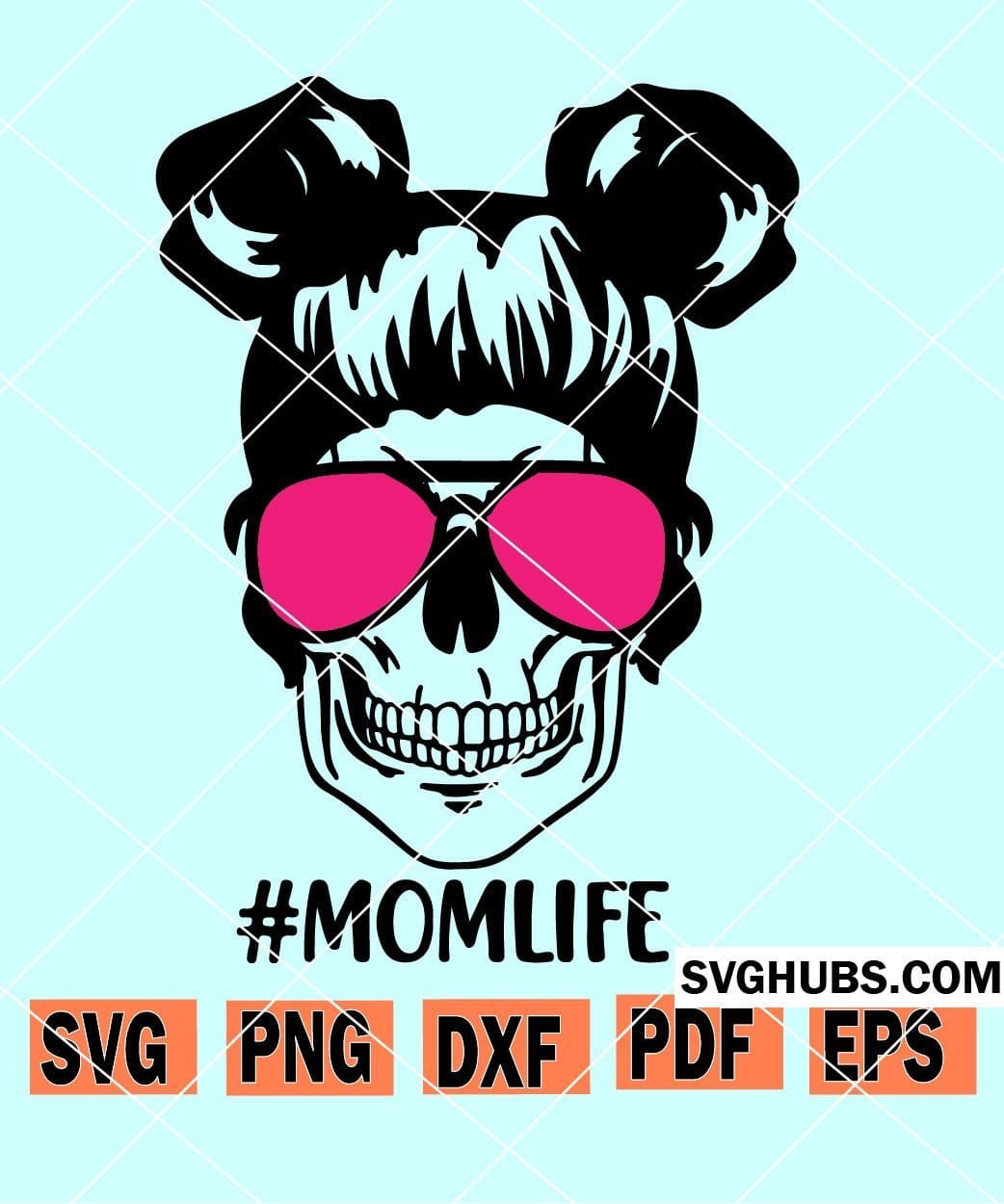 Download Mom Life skull SVG, Messy bun afro puff SVG, Messy bun svg, Messy bun hair SVG | Svg Hubs