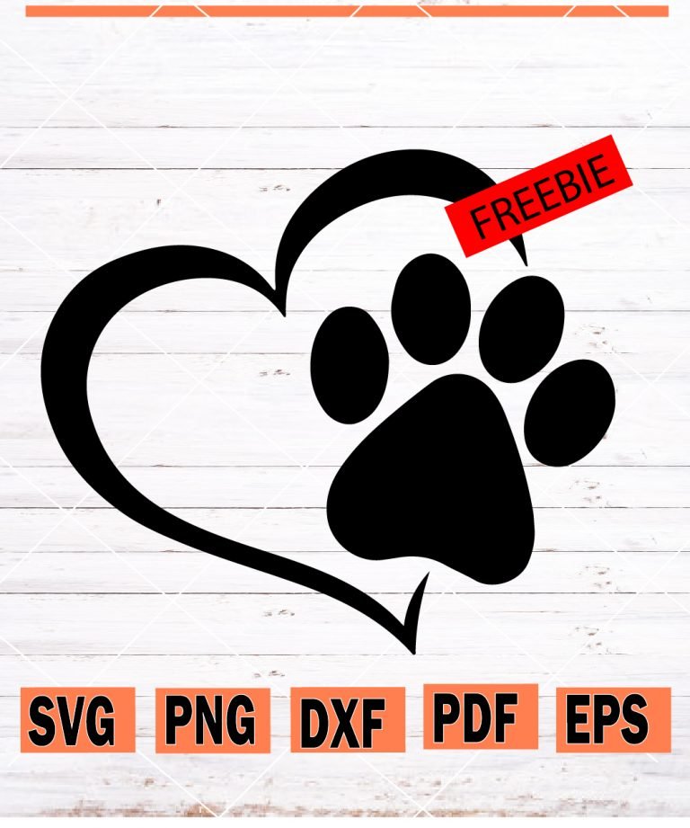 Paw print svg free, Paw print svg, Paw Print Inside Heart svg, Paw