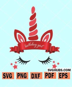 Unicorn Birthday girl SVG