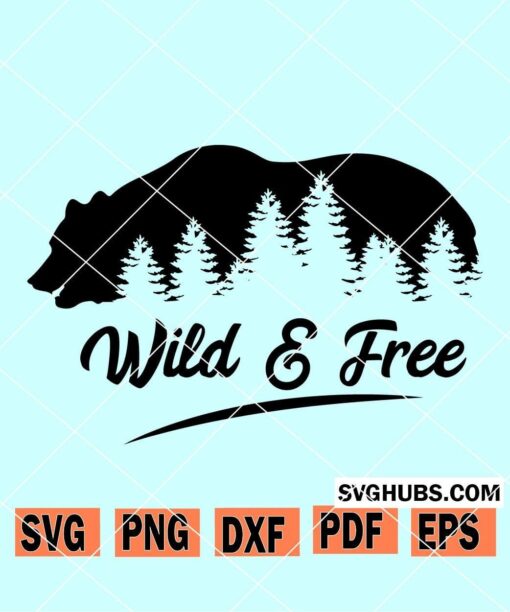 Wild and free bear SVG