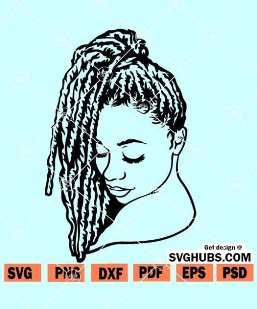 Black woman with dreadlocks SVG