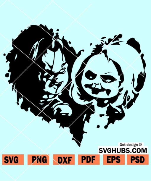 Chucky and tiffany svg