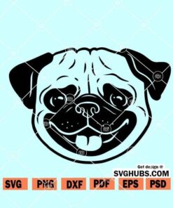 Cute Pug Face SVG