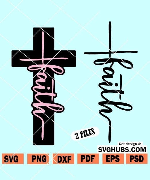 Faith cross SVG, Faith SVG, Faith cross Script SVG, Faith Cross SVG