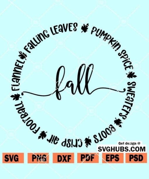 Fall Circle SVG