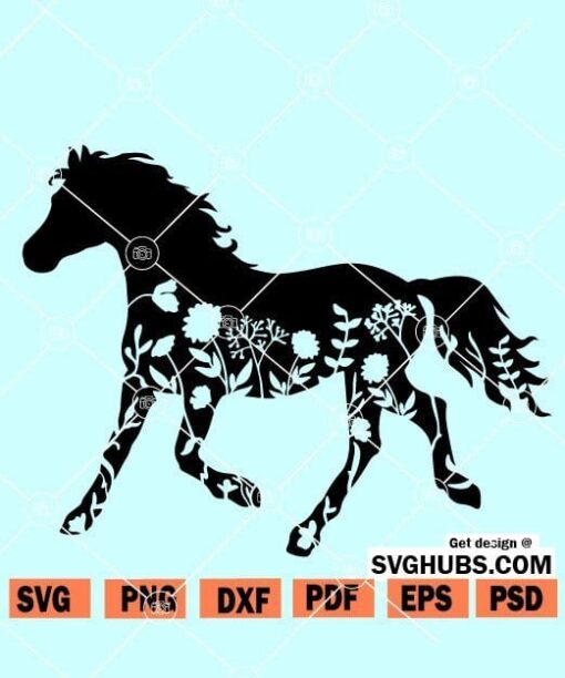 Floral Horse SVG