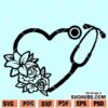 Floral stethoscope svg