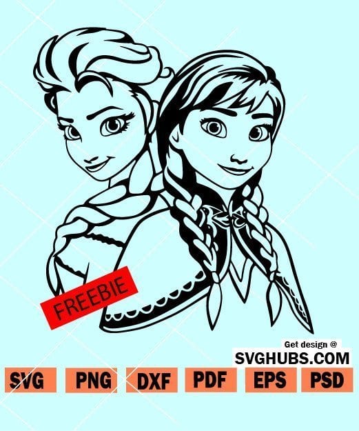 Frozen Princess Anna and Elsa SVG free, Frozen svg free, Elsa svg free