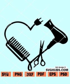 Hairdresser Heart SVG
