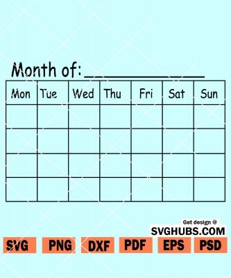 Monthly Planner SVG, Monthly Calendar SVG, Family Calendar SVG - Svg Hubs