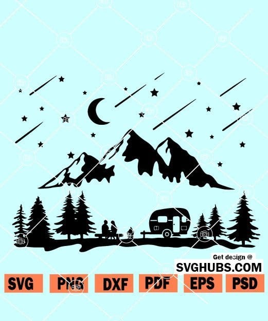 Mountain and forest SVG