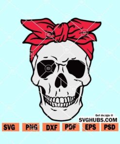 Skull with bandana SVG