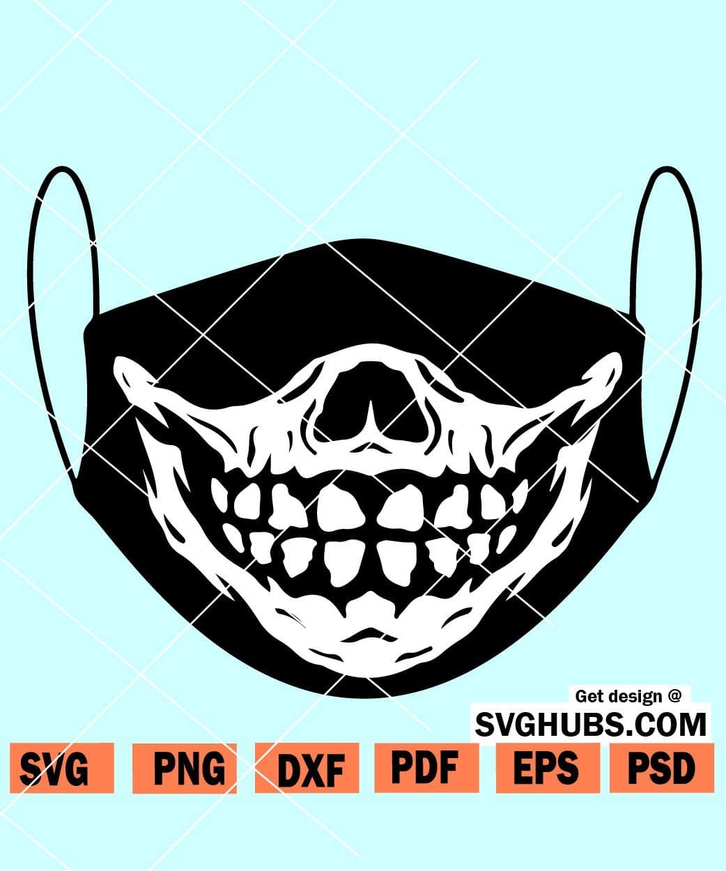 Skull Face Svg Skull Face Png Scary Face Svgskeleton Face 