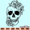 Floral sugar skull svg