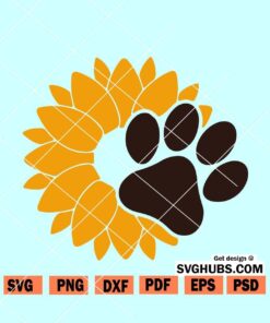 Sunflower Paw Print SVG