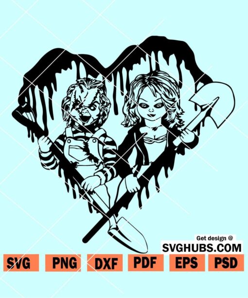 Chucky and tiffany svg