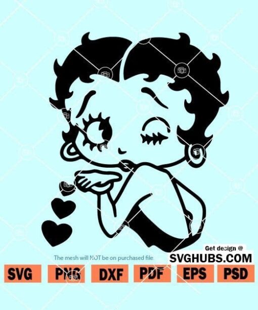 Betty Boop Kiss SVG
