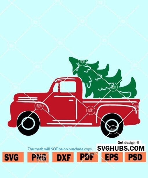 Christmas Truck with tree SVG
