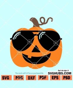 Pumpkin with sunglasses SVG