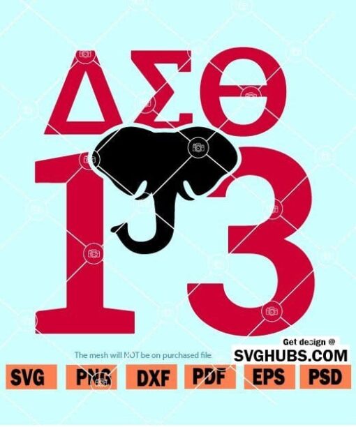 Delta Sigma Theta Elephant svg