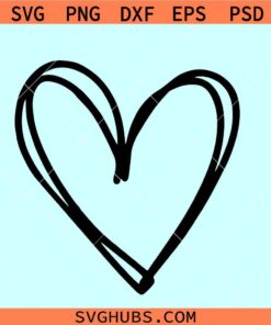 Doodle Heart SVG, Drawn Heart SVG, Valentine's Day svg, Valentine's Day Shirt SVG