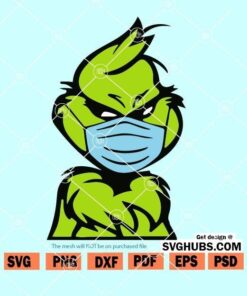 Grinch Wearing Face Mask SVG