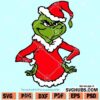 Grinch with Santa hat SVG